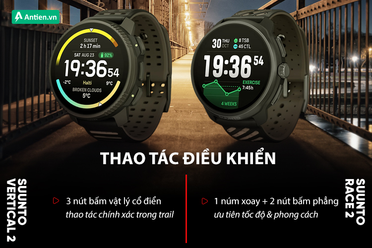 Hệ thống điều khiển trên Vertical 2 và Race 2 khác nhau, phù hợp với cách bạn vận động