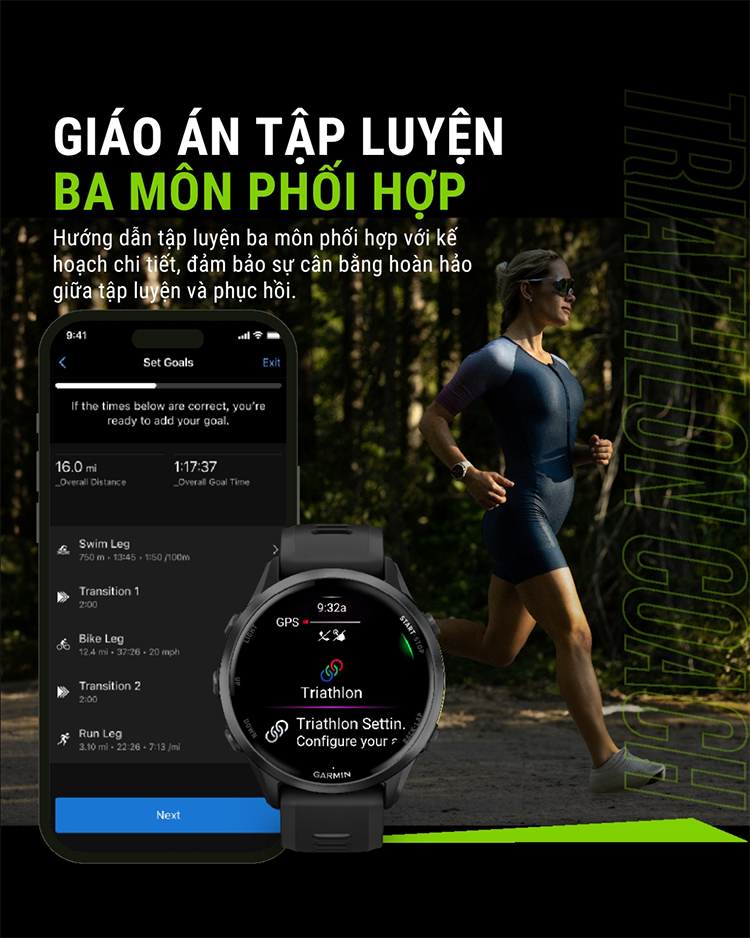 Forerunner cung cấp giáo án tập luyện 3 môn phối hợp chi tiết 