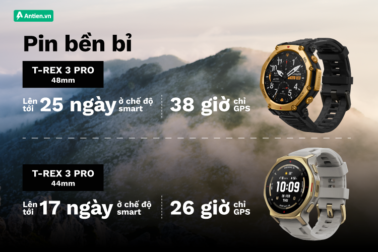 Được thiết kế để theo kịp bạn, T-Rex 3 Pro mang đến thời lượng pin vượt trội 