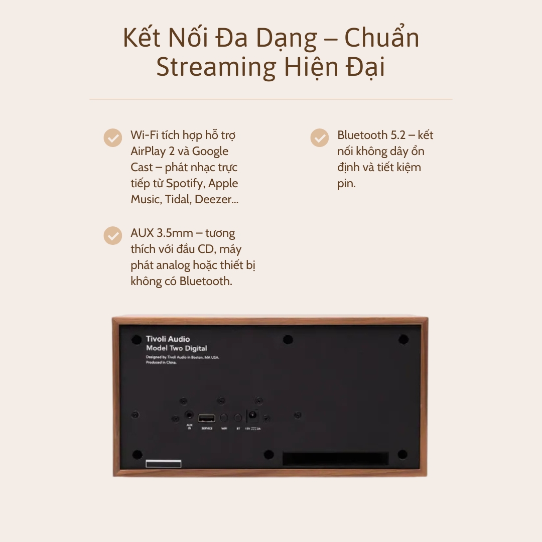 Kết nối không dây đa dạng, tiện lợi