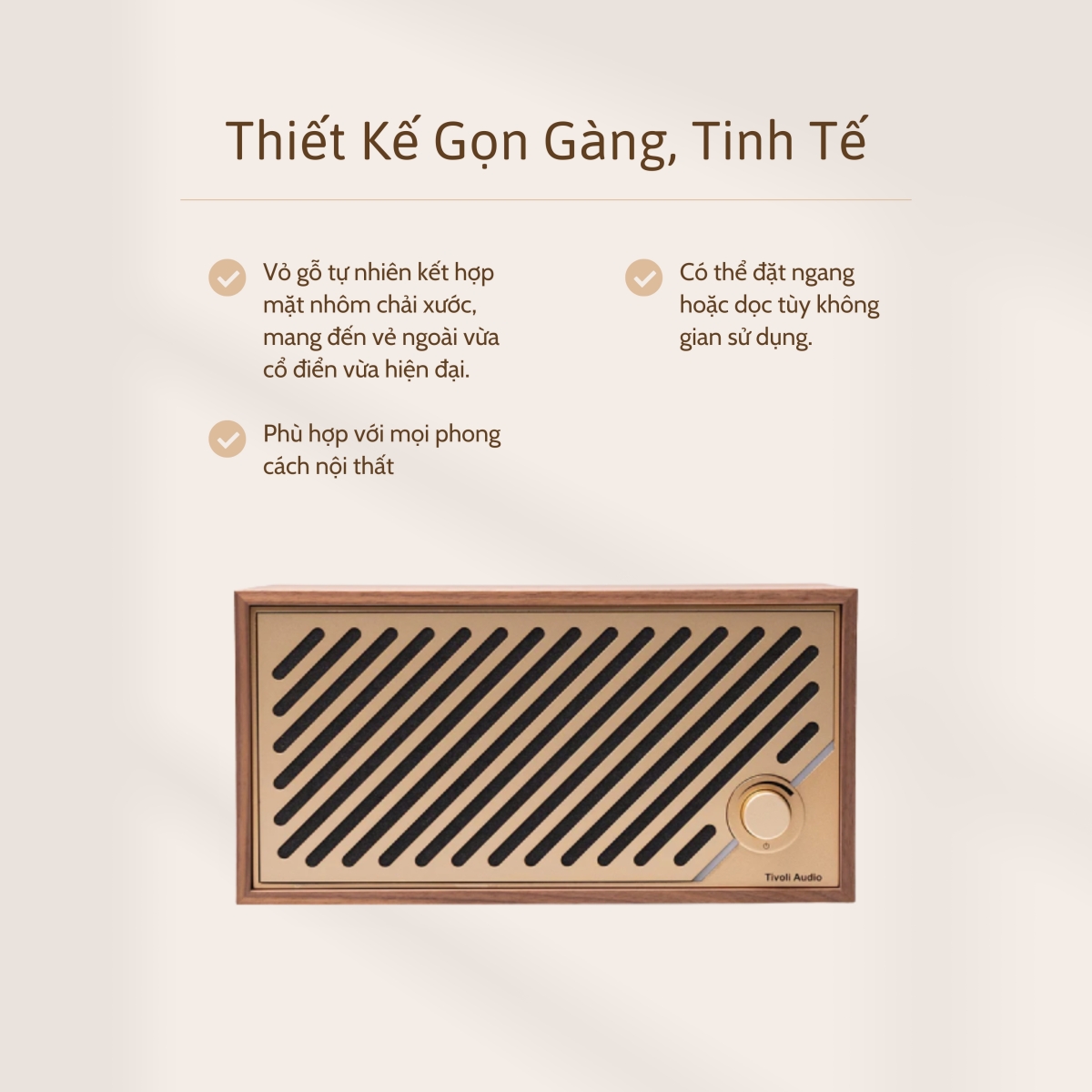 Thiết kế gọn gàng, tinh tế