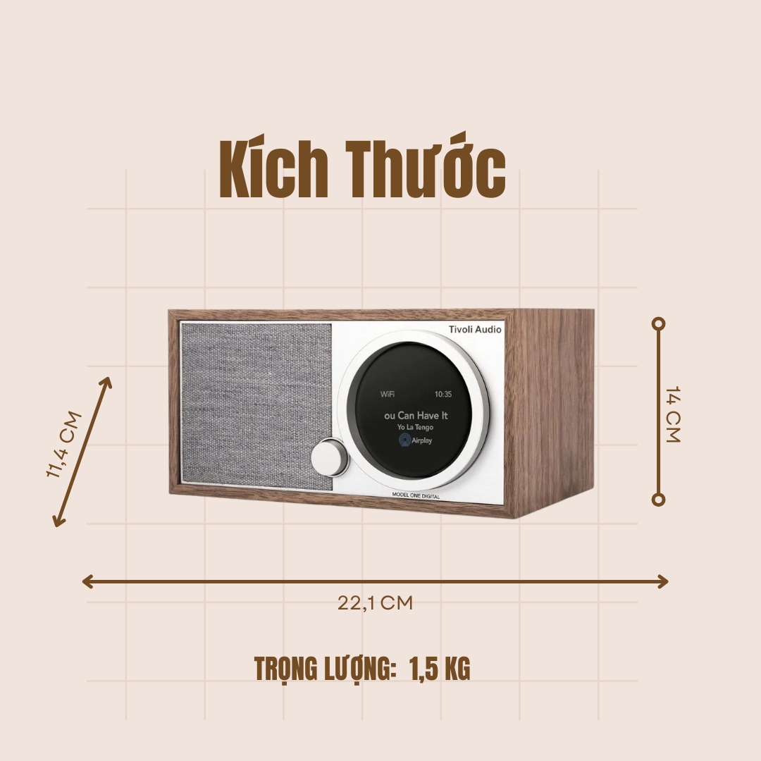 Tivoli Model One Digital Gen 2 - Thiết kế tinh tế, phù hợp với mọi không gian