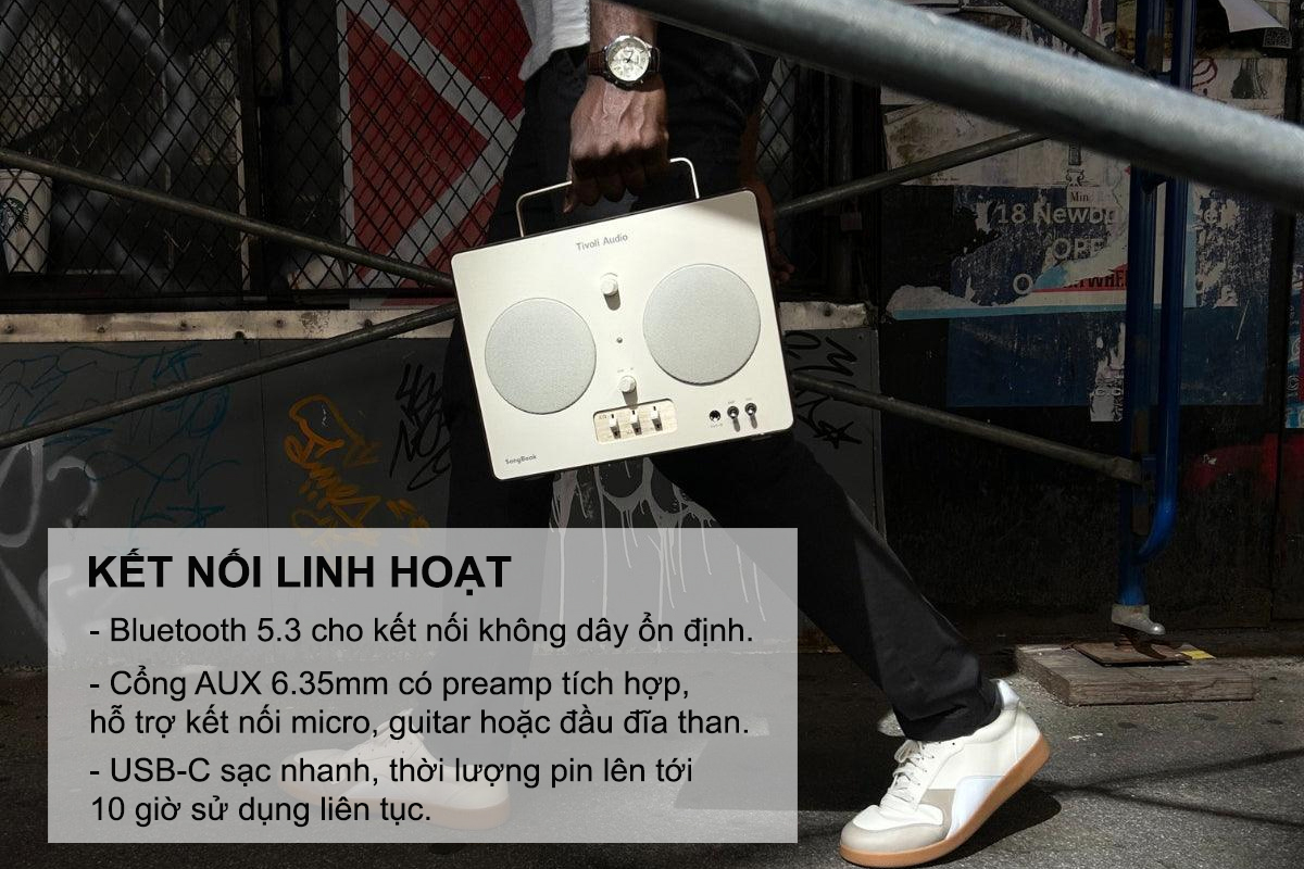 Loa Tivoli Audio SongBook hỗ trợ kết nối linh hoạt, nhanh chóng, dễ dàng tùy chỉnh