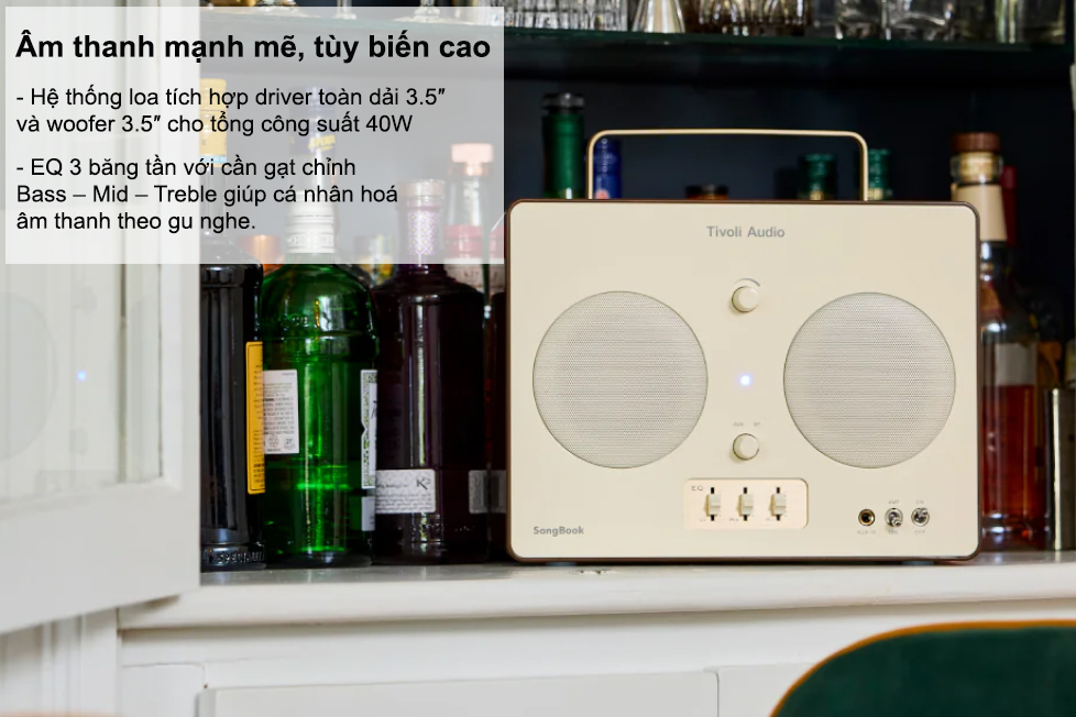 Loa bluetooth Tivoli Audio SongBook  cho âm thanh mạnh mẽ, sống động, linh hoạt theo từng thể loại nhạc
