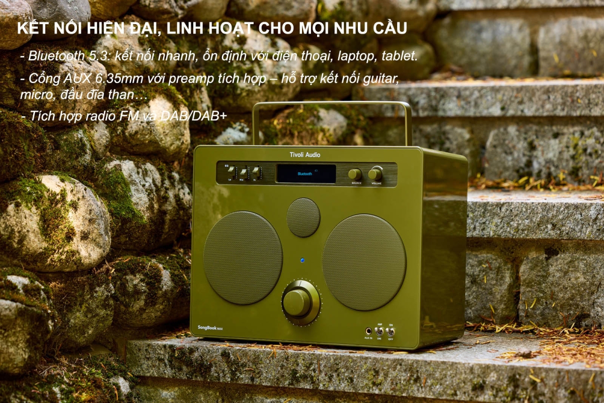 Loa Tivoli Audio SongBook MAX có kết nối hiện đại – Linh hoạt cho mọi nhu cầu nghe nhạc