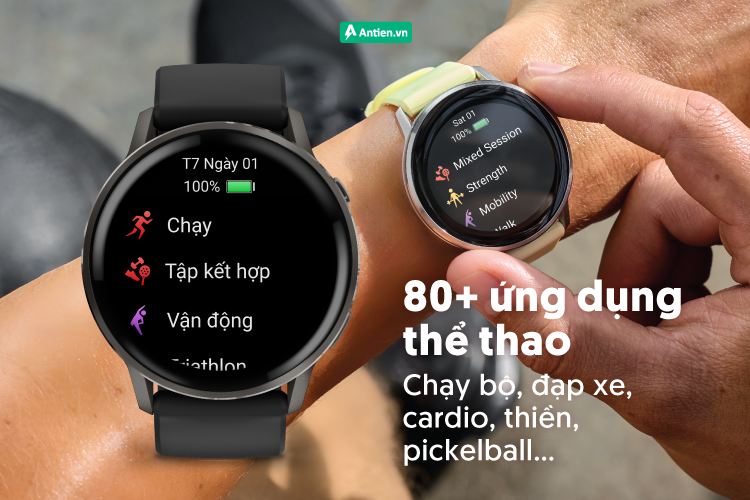 Đồng hồ Venu 4 hỗ trợ hơn 80+ ứng dụng thể thao, từ cá nhân đến đồng đội