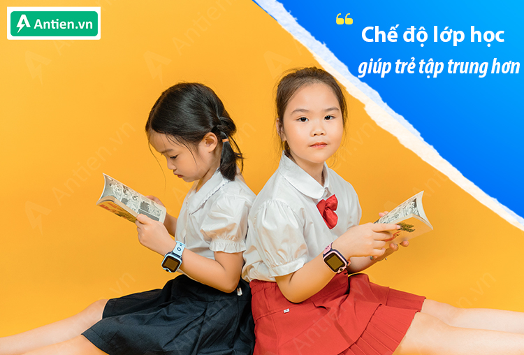 Tính năng chế độ lớp học giúp trẻ tập trung học tập hơn khi chỉ có thể xem giờ và thực hiện cuộc gọi SOS