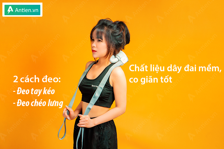 Máy mátxa SKG H7 đem tới 2 kiểu đeo nhờ chất liệu dây co giãn tốt, tùy chỉnh linh hoạt