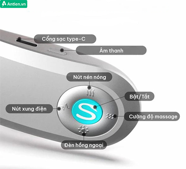 Điều chỉnh các tính năng trên máy mátxa SKG G7 Pro-E dễ dàng bằng nút bấm vật lý