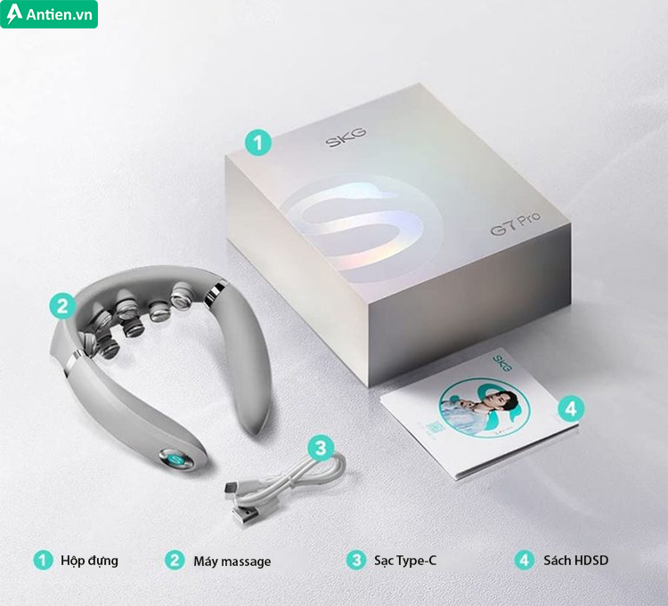 Trọn bộ sản phẩm máy massage SKG G7 PRO-E 