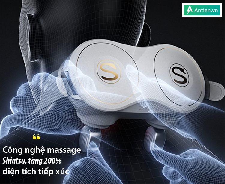 SKG H7 ứng dụng công nghệ mô phỏng Shiatsu, 4 đầu massage thiết kế hình thang tăng 200% diện tích tiếp xúc