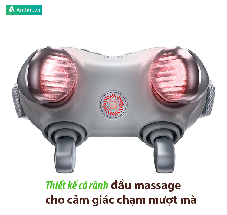 Đầu massage cho cảm giác chạm da mượt mà với thiết kế rãnh tạo sóng, tác động sâu vào da