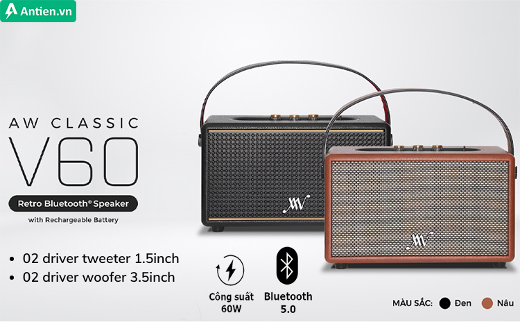 V60 sở hữu cấu trúc mạnh mẽ với 4 củ loa cao cấp