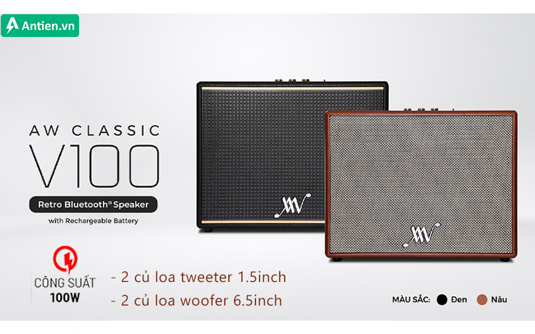Classic V100 đem tới chất âm ấn tượng với công suất 100W và 4 củ loa cao cấp