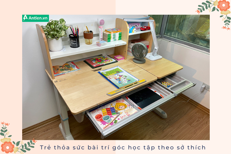 Kích thích tính sáng tạo trong việc bài trí không gian học tập theo sở thích của con