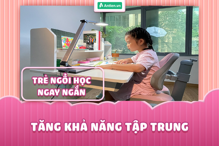Một tư thế ngồi học chuẩn sẽ giúp trẻ tập trung, hăng say hơn trên góc học tập