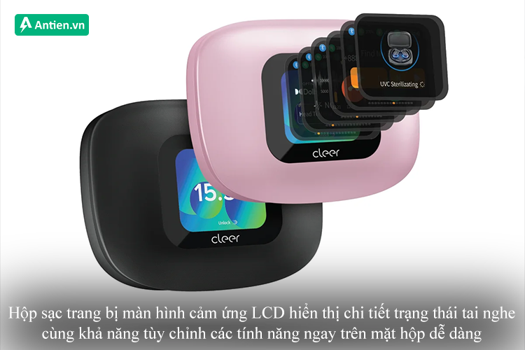 Hộp sạc trang bị màn hình cảm ứng LCD hiển thị chi tiết, rõ ràng