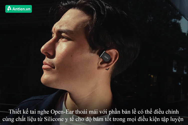 Thiết kế Open-Ear với phần bản lề tùy chỉnh cho độ thoải mái tối đa