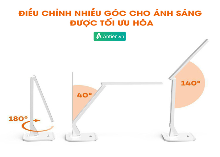 Dễ dàng chiếu sáng nhiều không gian với thân và đế điều chỉnh linh hoạt