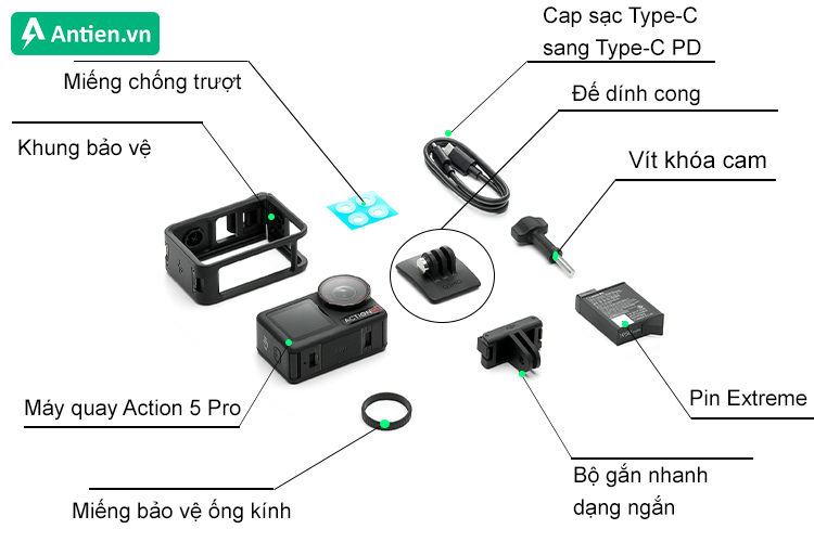 DJI Osmo Action 5 Pro Standard Combo - Gọn gàng, đầy đủ cho mọi hành trình