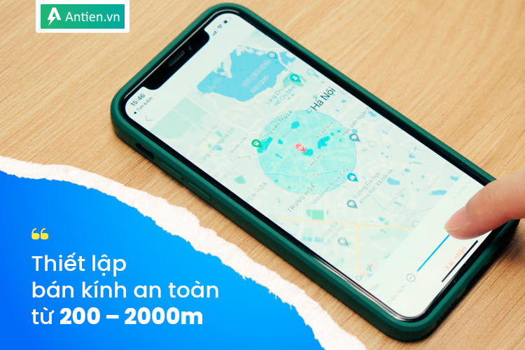 Đồng hồ chống nước CT10 thiết lập vùng an toàn từ 200 - 2000m