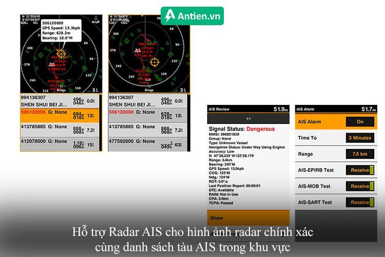 Hỗ trợ radar AIS giúp quản lý khu vực dễ dàng