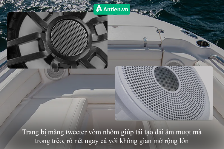 Tái tạo chất âm mượt mà với tweeter vòm nhôm cao cấp