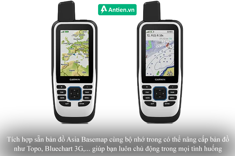 Tích hợp sẵn bản đồ châu Á, cùng bộ nhớ trong cho phép nâng cấp bản đồ