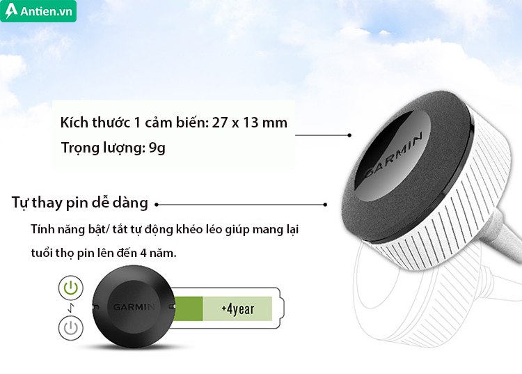 Cảm biến theo dõi gậy gôn CT10 được thiết kế nhỏ gọn, dễ dàng gắn đầu gậy