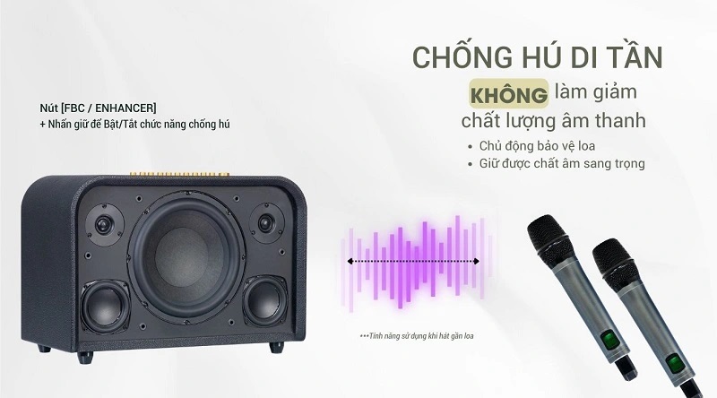 Loa được trang bị 2 mic