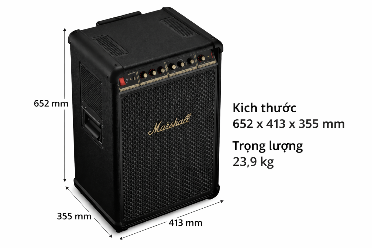 Kích thước Loa Marshall Bromley 750