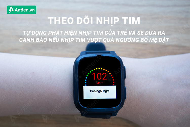 Đồng hồ sẽ đưa ra cảnh báo nếu nhịp tim quá cao hoặc thấp trong ngưỡng bố mẹ thiết lập