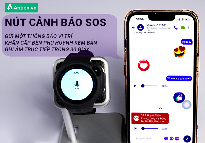 Nút bấm SOS hỗ trợ trẻ liên lạc với người thân nhanh chóng trong trường hợp khẩn