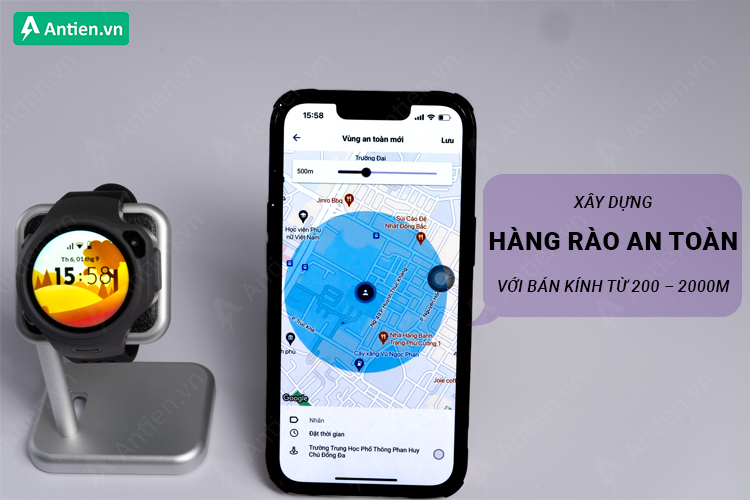 Khoanh vùng an toàn cho trẻ trong những vùng trẻ hay tới và có cảnh báo nếu trẻ ra khỏi khu vực đó