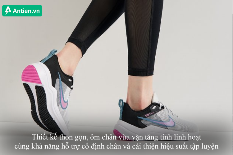 Thiết kế thon gọn, ôm chân vừa vặn, tăng tính linh hoạt cho giày