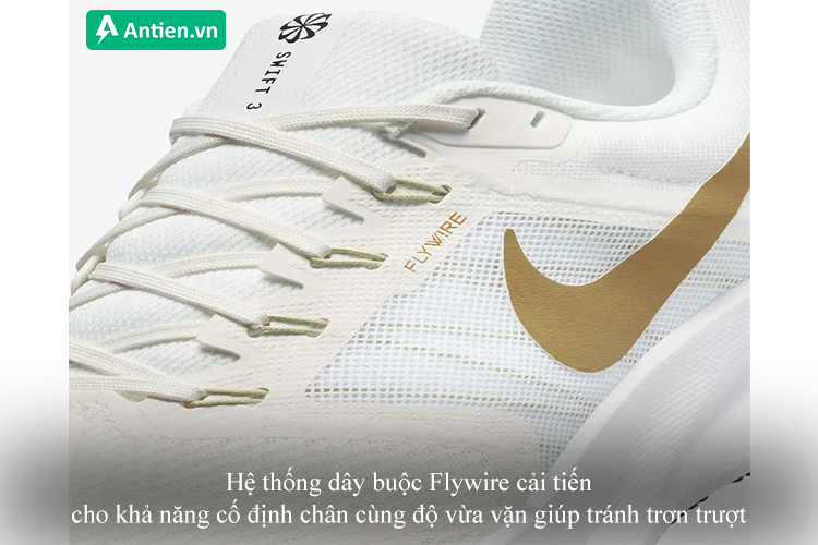 Hệ thống dây buộc Flywire cung cấp độ vừa vặn cùng khả năng cố định chân tốt