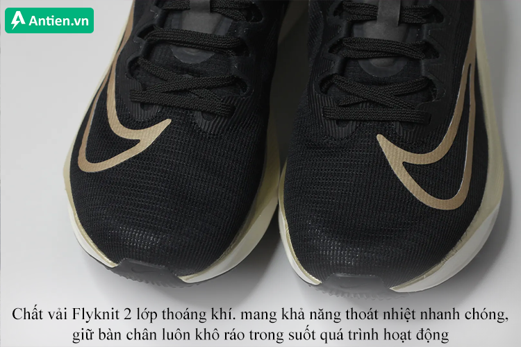 Upper trang bị vải Flyknit 2 lớp mang độ thoáng khí cao