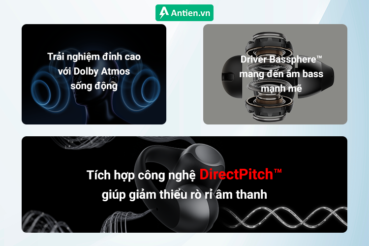 Công nghệ âm thanh trên tai nghe âm thanh mở OpenDot One