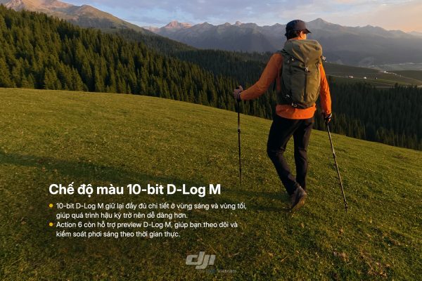 DJI Osmo Action 6 trang bị màn hình kép OLED và màu 10-bit D-Log M