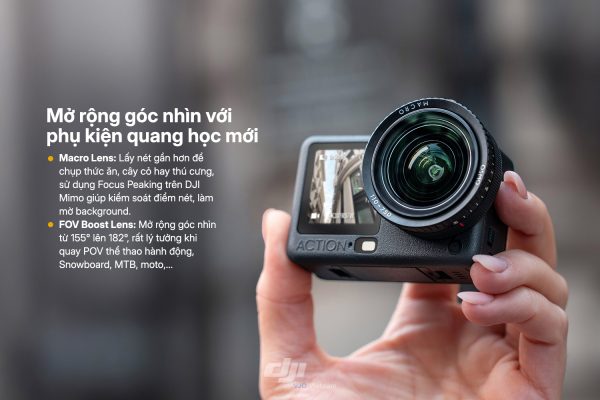 DJI Osmo Action 6 mở rộng sáng tạo với Macro Lens và FOV Boost Lens