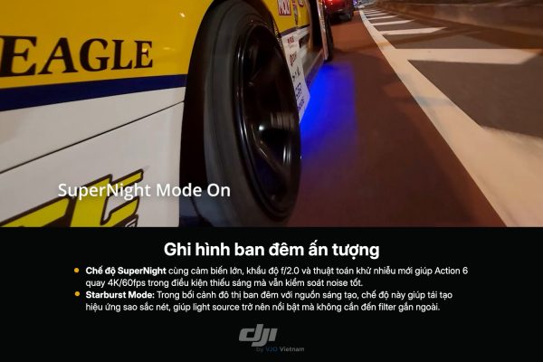 DJI Osmo Action 6 nổi bật với khả năng quay đêm ấn tượng
