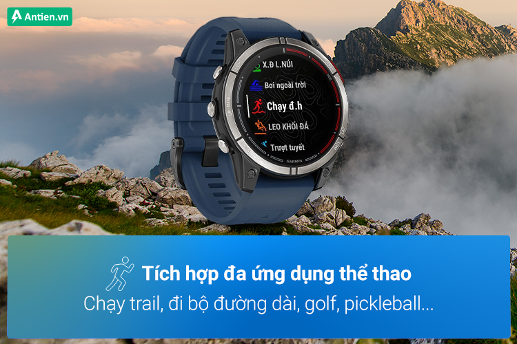 Quatix 7 Pro còn tích hợp đa môn thể thao, từ cá nhân đến đồng đội