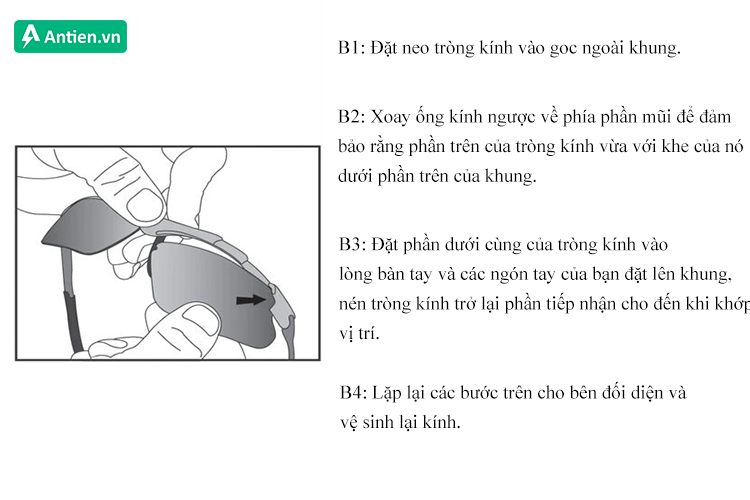 Các bước lắp tròng kính Tifosi Salvo Blackout