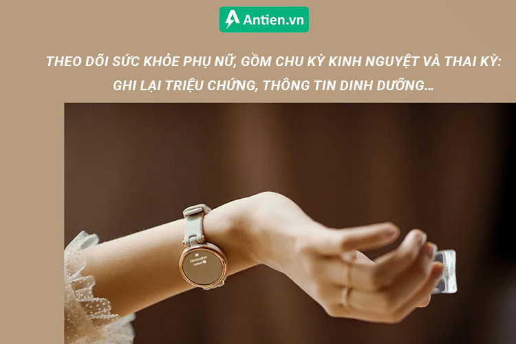 Bên cạnh các tính năng theo dõi sức khỏe hàng ngày, Garmin Lily còn hỗ trợ theo dõi chu kỳ kinh nguyệt, thai kỳ...