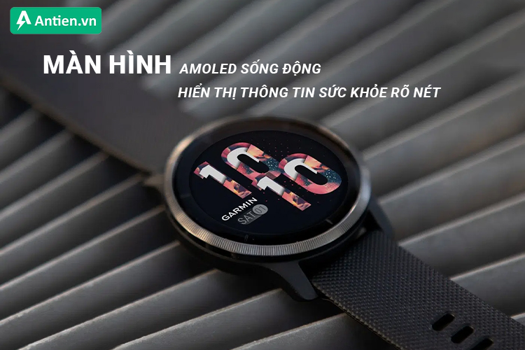 Venu 2 Series trang bị màn hình AMOLED đem lại trải nghiệm hình ảnh và thông tin sắc nét