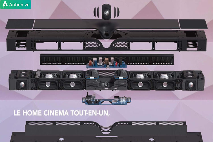 Soundbar Devialet Dione trang bị tới 17 củ loa con