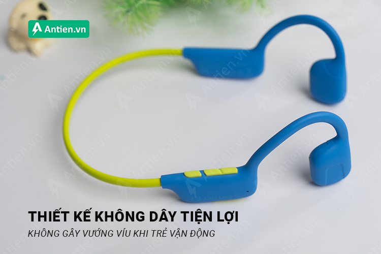 Thiết kế tai nghe không dây giúp trẻ tiện lợi sử dụng, không gây vướng víu khó chịu
