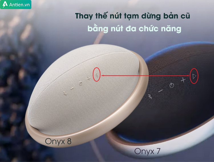 Hệ thống nút điều khiển trên loa Onyx 8 với 7 đã có sự thay đổi