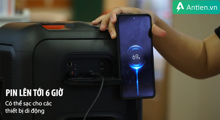 Pin của loa JBL Partybox Encore Essential lên tới 6 giờ