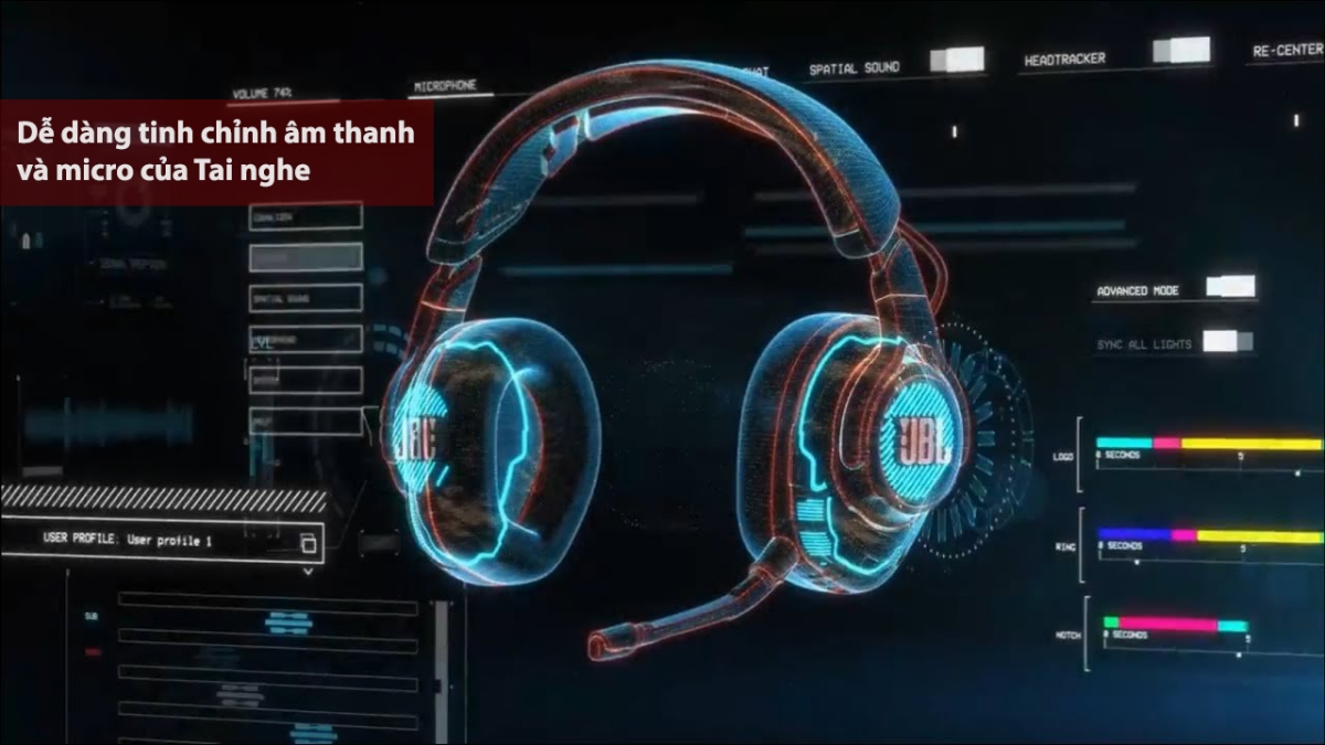 Dễ dàng tinh chỉnh âm thanh và micro của Tai nghe Quantum 400
